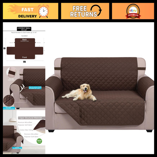 Chocolate loveseat sofa cover - loveseat,